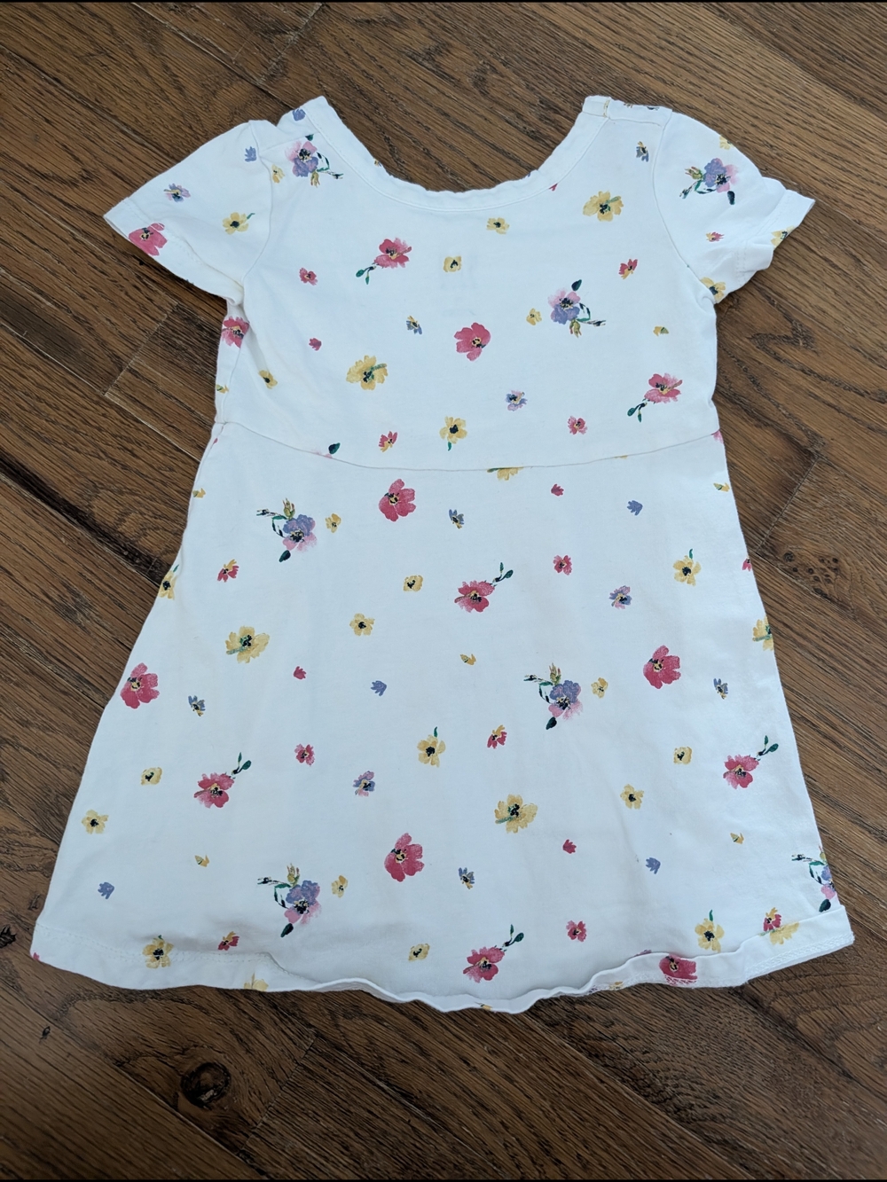 GAP White Floral Short Sleeve Casual Dress 2T